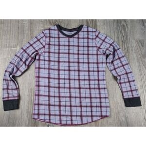 Climate Right CUDDL DUDS Purple Plaid Long Sleeve Thermal Large Shirt‎ Top